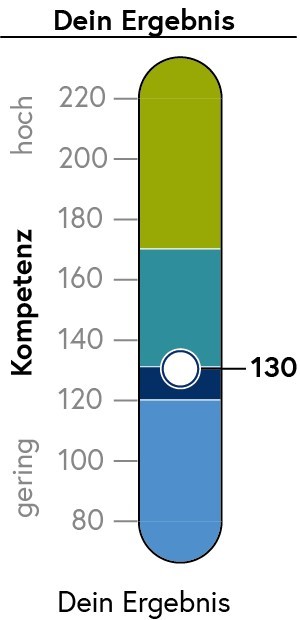 Die Abbildung zeigt eine Säule, in der die Punkte der Schülerinnen und Schüler eingetragen sind.