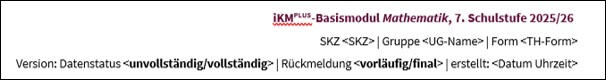 Die Grafik zeigt die Fußzeile einer Rückmeldung für Lehrpersonen