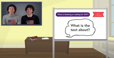 Screenshot eines Videos zu den Kompetenzfeldern in Englisch (Rezeptive Fertigkeiten)